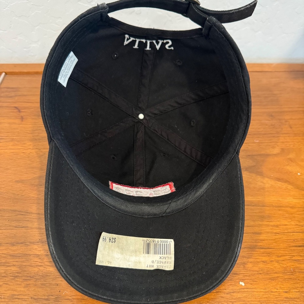 Alias Savage Box Logo Dad Hat Mens OSFM Black Excellent Adjustable Strapback Cap - Picture 8 of 9